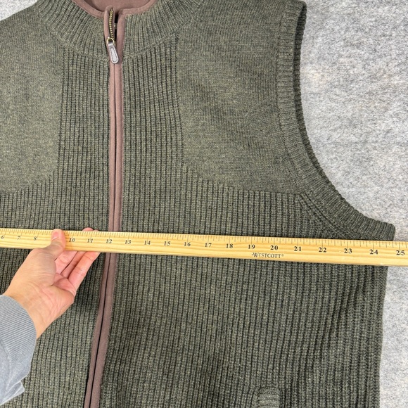 Vintage LL Bean Green Lambswool Zip Up Vest Size XL Outdoor Gorp Granola Hiking - Picture 5 of 13